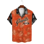 San Francisco Giants Custom Leaf Pattern Hawaiian Shirt Front - TeeAloha