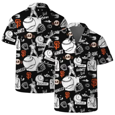 San Francisco Giants Doodle Baseball Hawaiian Shirt