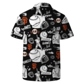 San Francisco Giants Doodle Baseball Hawaiian Shirt Back - TeeAloha