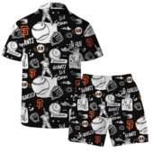 San Francisco Giants Doodle Baseball Hawaiian Shirt Back With Short - TeeAloha