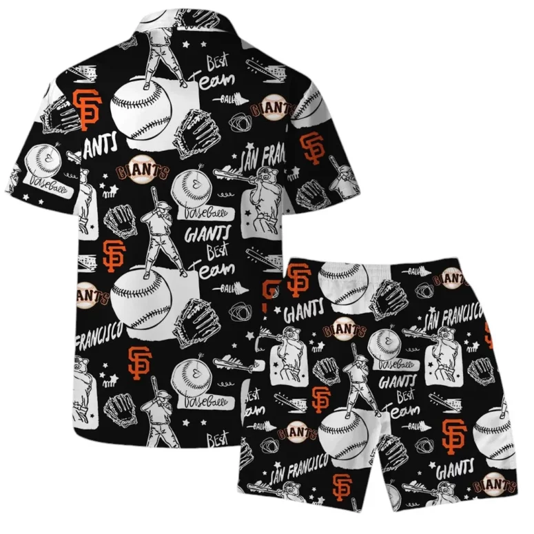 San Francisco Giants Doodle Baseball Hawaiian Shirt