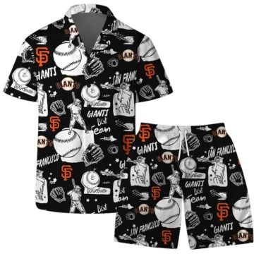 San Francisco Giants Doodle Baseball Hawaiian Shirt