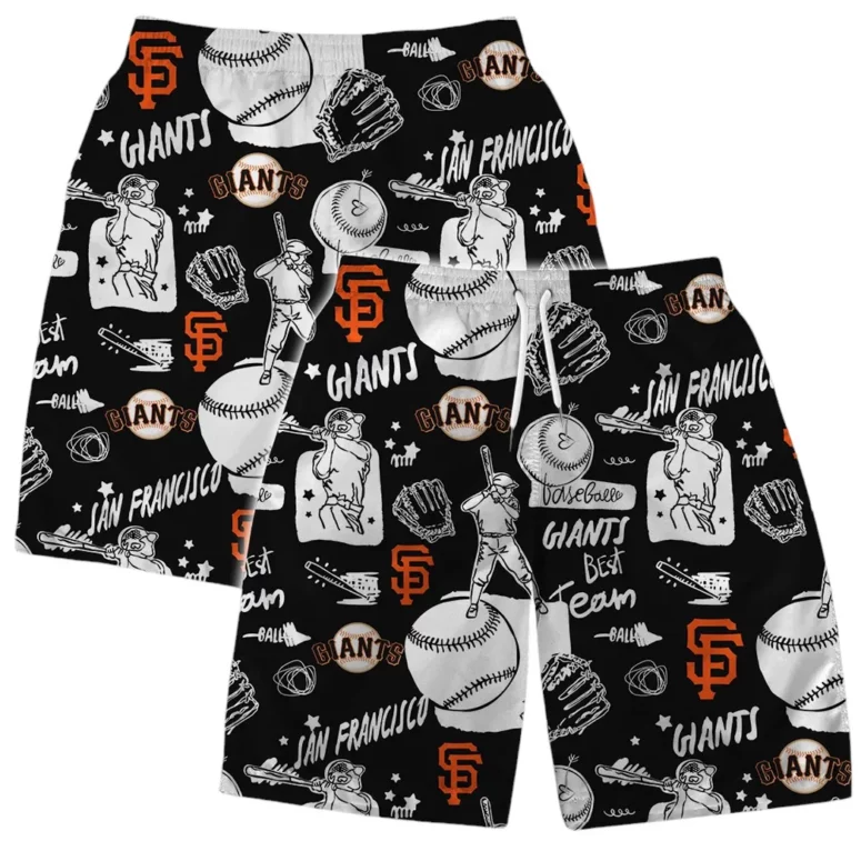 San Francisco Giants Doodle Baseball Hawaiian Shirt