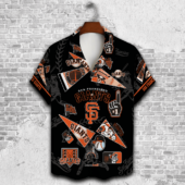 San Francisco Giants Fan Patch Collage Hawaiian Shirt Front - TeeAloha