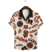 San Francisco Giants Icon Collage Hawaiian Shirt Front - TeeAloha