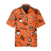 San Francisco Giants Iconic Logo Collage Hawaiian Shirt Front - TeeAloha