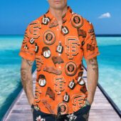 San Francisco Giants Iconic Logo Collage Hawaiian Shirt Mockup Front Man - TeeAloha