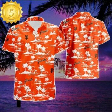 San Francisco Giants Island Palm Hawaiian Shirt