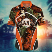 San Francisco Giants Jungle Floral Hawaiian Shirt Front - TeeAloha