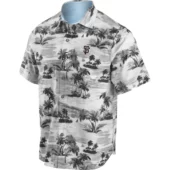 San Francisco Giants Monochrome Palm Hawaiian Shirt Front - TeeAloha