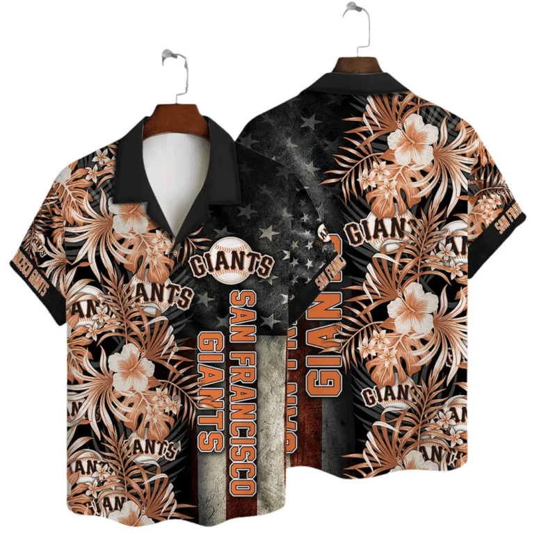 San Francisco Giants Patriot Floral Hawaiian Shirt