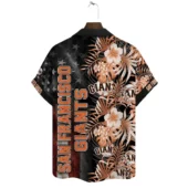 San Francisco Giants Patriot Floral Hawaiian Shirt Back - TeeAloha