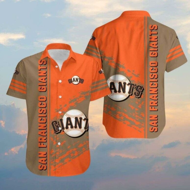 San Francisco Giants Retro Brush Stroke Hawaiian Shirt