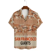 San Francisco Giants Retro Tribal Hawaiian Shirt Front - TeeAloha