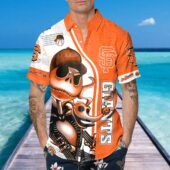 San Francisco Giants Skeleton Spirit Hawaiian Shirt Mockup Front Man - TeeAloha