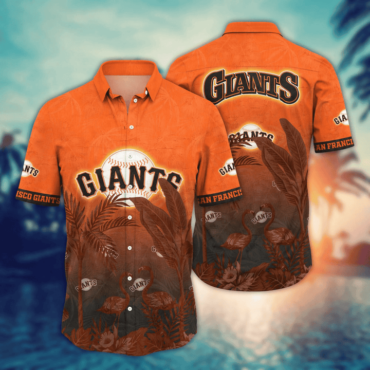 San Francisco Giants Sunset Flamingo Hawaiian Shirt