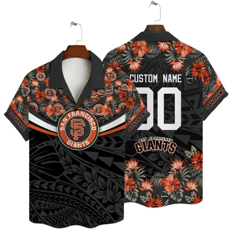 San Francisco Giants Tribal Floral Custom Hawaiian Shirt