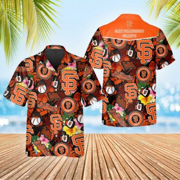 San Francisco Giants Tropical Logo Collage Hawaiian Shirt