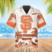 San Francisco Giants Tropical Palm Wave Hawaiian Shirt Mockup Front - TeeAloha