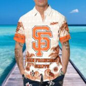 San Francisco Giants Tropical Palm Wave Hawaiian Shirt Mockup Front Man - TeeAloha