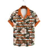 San Francisco Giants Tropical Stripe Hawaiian Shirt Front - TeeAloha