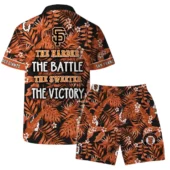 San Francisco Giants Victory Slogan Hawaiian Shirt Back With Short - TeeAloha