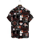 San Francisco Giants Vintage Baseball Patch Hawaiian Shirt Back - TeeAloha