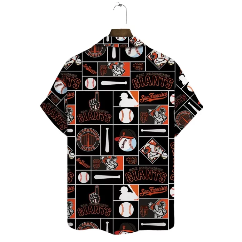 San Francisco Giants Vintage Baseball Patch Hawaiian Shirt