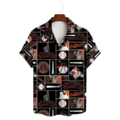 San Francisco Giants Vintage Baseball Patch Hawaiian Shirt Front - TeeAloha