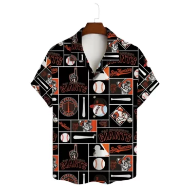 San Francisco Giants Vintage Baseball Patch Hawaiian Shirt