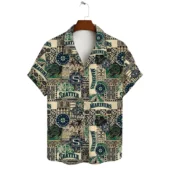 Seattle Mariners Aloha Waves Hawaiian Shirt Front - TeeAloha