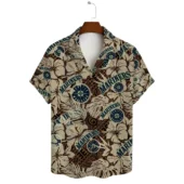 Seattle Mariners Coastal Breeze Hawaiian Shirt Front - TeeAloha