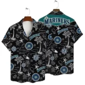 Seattle Mariners Ocean Palms Hawaiian Shirt - TeeAloha