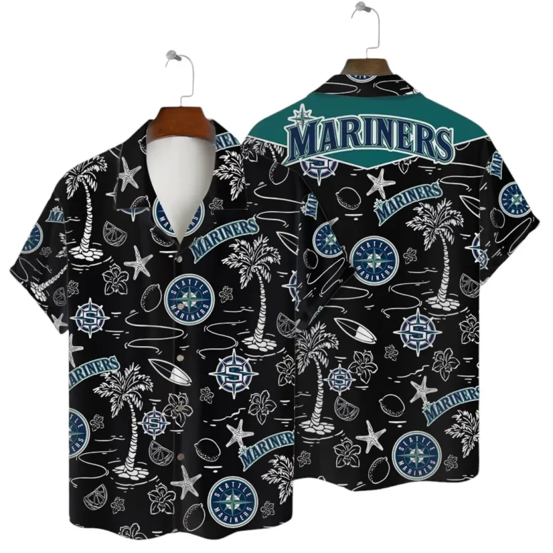 Seattle Mariners Ocean Palms Hawaiian Shirt