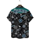 Seattle Mariners Ocean Palms Hawaiian Shirt Back - TeeAloha