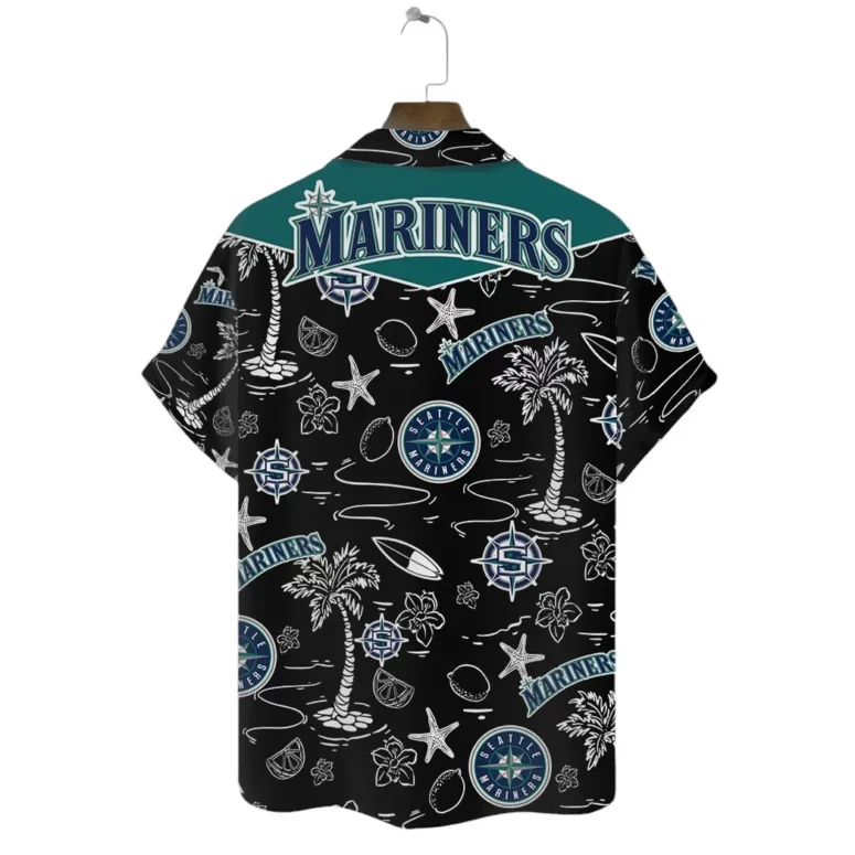 Seattle Mariners Ocean Palms Hawaiian Shirt