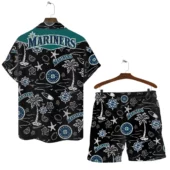 Seattle Mariners Ocean Palms Hawaiian Shirt Back With Short - TeeAloha