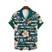 Seattle Mariners Palm Paradise Hawaiian Shirt Front - TeeAloha