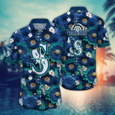 Seattle Mariners Palm Wave Hawaiian Shirt