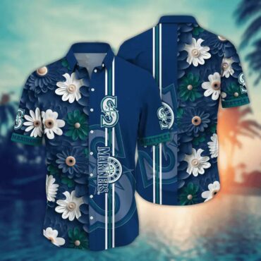 Seattle Mariners Palms & Waves Hawaiian Shirt