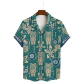 Seattle Mariners Paradise Wave Hawaiian Shirt Front - TeeAloha