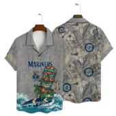 Seattle Mariners Wave Crest Hawaiian Shirt - TeeAloha