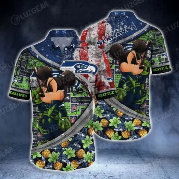 Seattle Seahawks Animated Tropics Hawaiian Shirt