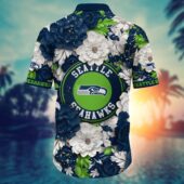 Seattle Seahawks Blooming Glory Hawaiian Shirt Back - TeeAloha