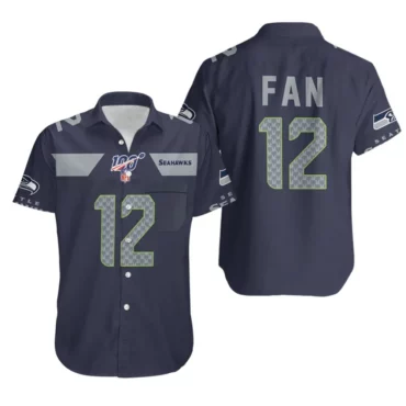 Seattle Seahawks Fan 12 Navy Blue Hawaiian Shirt