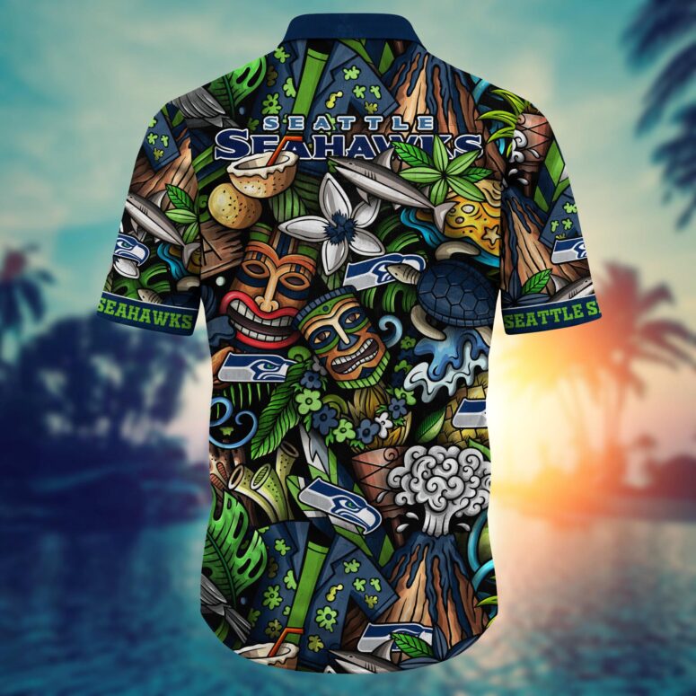 Seattle Seahawks Tiki Tropics Hawaiian Shirt