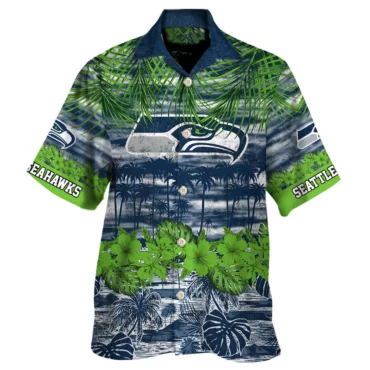 Seattle Seahawks Tropical Lagoon Hawaiian Shirt