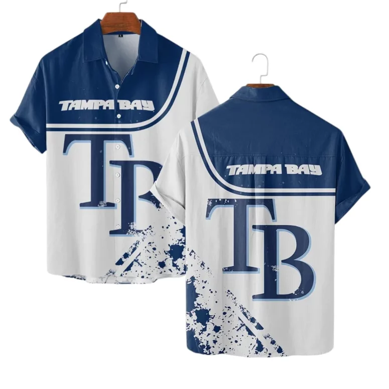 Tampa Bay Rays Bold Logo Hawaiian Shirt