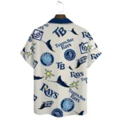 Tampa Bay Rays Classic Logo Hawaiian Shirt Back - TeeAloha