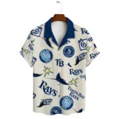 Tampa Bay Rays Classic Logo Hawaiian Shirt Front - TeeAloha